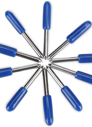 60 Degree Tungsten Steel Lettering Blade Vinyl Cutter Blades for Roland Cutting Plotter, Blue Cap Pack of 10