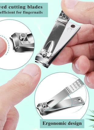 Nail Clippers Set,24 Pack Stainless Steel Nail Clippers Bulk,Silver Nail Cutter,Ultra Sharp Sturdy Fingernail Clippers and Toenail Clippers for Women Men(24 Pcs-Silver)