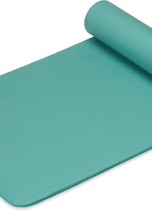 Gaiam Yoga Mat, Pilates & Exercise Mat, Thick Mat 2/5" (10Mm) Workout Mat with Easy-Cinch Carrying Strap for Home & Gym Workouts