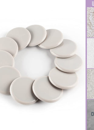 3 1/2" round Reusable Furniture Sliders for Carpet Easily Move Medium to Large Sized Items across Carpet, 4 Pack Beige
