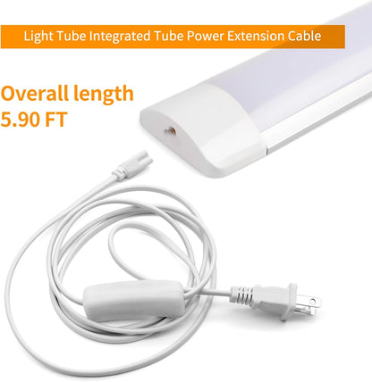 T5 T8 LED Tube Power Extension Cable with On/Off Switch,Led T5/T8 Light Tube Integrated LED Light Fixture Extension Cable Wire (6FT/1.8M) 3-Pack