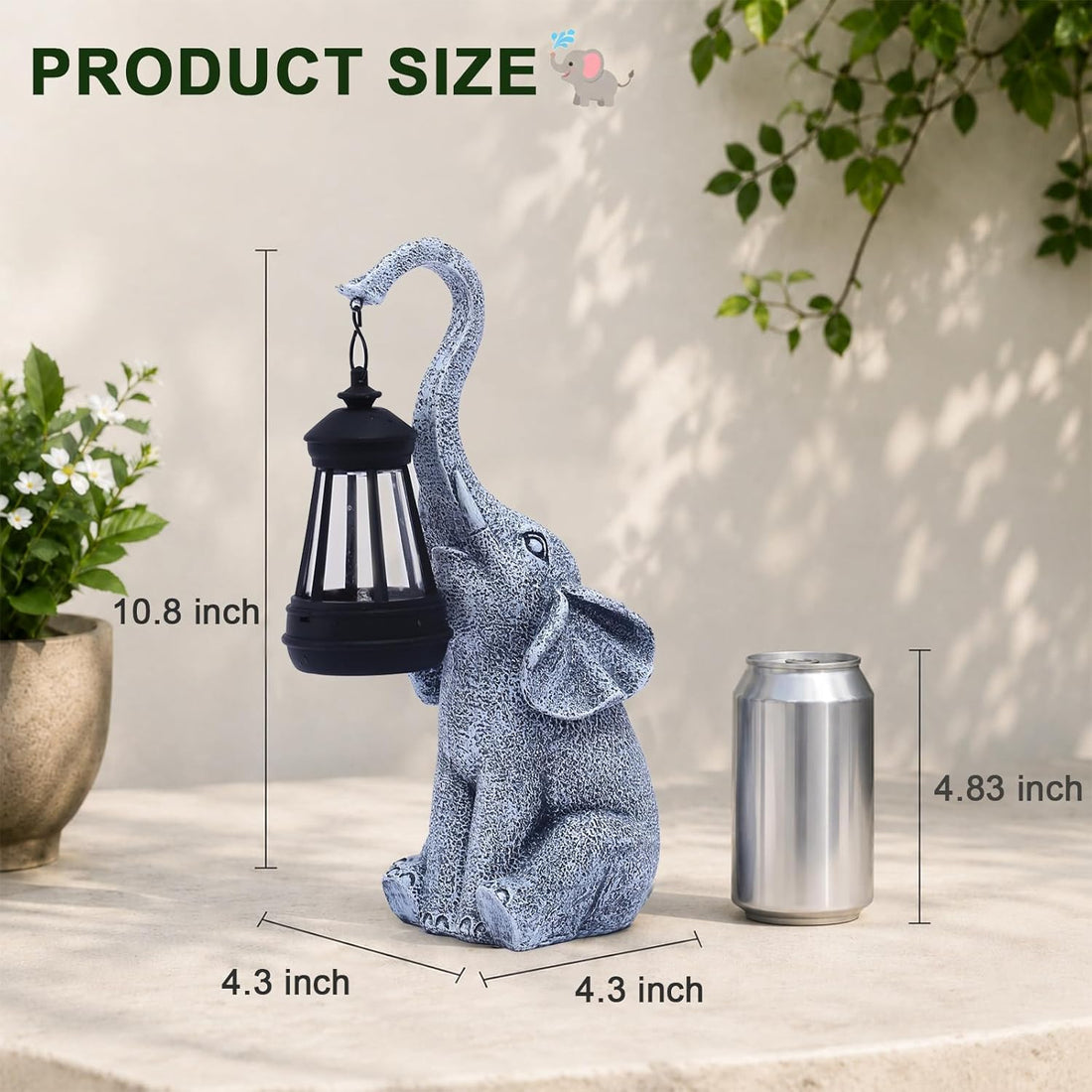 Elephant Statue for Garden Decor with Gift Appeal - Ideal Gifts for Women, Mom or Birthdays, Beautifully Crafted Outdoor &amp; Home Decor to Wow Your Guests (11" Elephant)