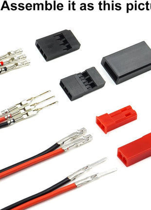 55 Sets Servo Plug Male Female Connector Crimp Pin Cable Kit with Crimping Tool Compatible JST SYP Futaba for Hitec Spektrum RC