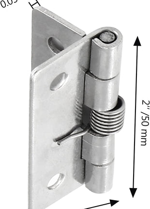 4 Pcs Spring Loaded Hinges for Cabinets, 2 Inch Length Stainless Steel Spring Hinges Self Closing
