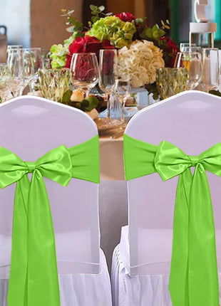 10 Pack Lime Green Satin Table Runners 12X108 Inches Party Table Runner Bright Smooth Table Runner Wedding Party Decorations for Table Green Table Runners
