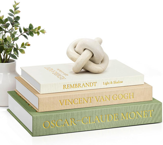 Aesthetic Decorative Books, Set of 3 Linen Faux Books for Coffee Table, Bookshelf or Mantle Decor, Stylish Book Storage Boxes for Home Decor, Photo Organization, and Keepsake Storage,Sage