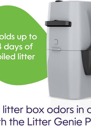 Standard Pail (Silver) | Cat Litter Box Waste Disposal System for Odor Control | Includes 1 Square Refill Bag
