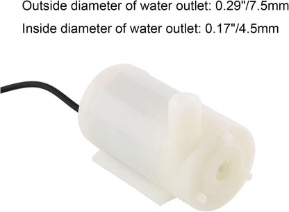 4Pcs DC 3-5V Micro Submersible Mini Water Pump with 2Pcs Clear Vinyl Tubing Flexible PVC Tubing(1M) for Aquariums Fish Tank Pond Fountain Hydroponics Garden (4Pcs White Pump+2 Tube)