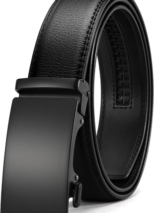 Mens Belt - Mens Ratchet Belt Leather 1 3/8" for Dress Pant - Micro Adjustable Belt Fit Everywhere