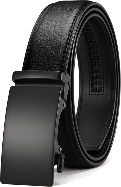 Mens Belt - Mens Ratchet Belt Leather 1 3/8" for Dress Pant - Micro Adjustable Belt Fit Everywhere