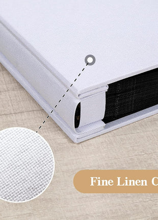 Photo Album for 4X6 300 Horizontal Pockets Linen Cover Small Capacity Picture Book for Family Wedding Baby and Anniversary (White)