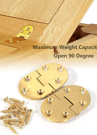 90 Degree Solid Brass Butler Tray Hinges (2Pcs) Flip Top Hinge with Screws for Folding Tables/Sewing Machine Table, Folding Hinges Furniture Accessories