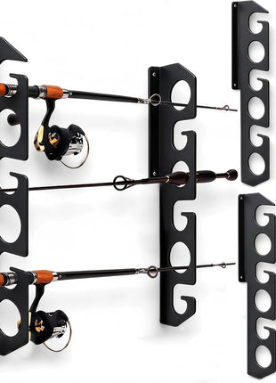 Fishing Rod Racks Wall or Ceiling Fishing Rod/Pole Rack Holder Storage Hook Holds Fishing Rods Wall Mounted for Garage Cabin and Basement
