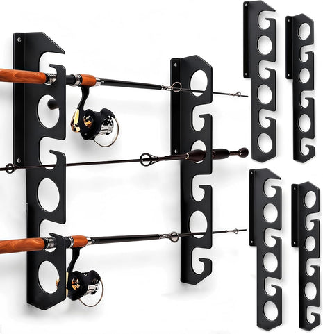Fishing Rod Racks Wall or Ceiling Fishing Rod/Pole Rack Holder Storage Hook Holds Fishing Rods Wall Mounted for Garage Cabin and Basement