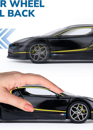 Car Toys for Boys 1 32 Diecast Cars Collectibles Car Model Kit,Metal Toy Car for Boys and Girls,Pull Back Cars with Lights and Sounds,Cars for Kids Ages 3-5（Black）