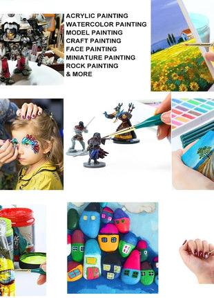 6Pcs Extra Fine Detail Brushes for Model Miniature Painting and Also Acrylic Watercolor Painting