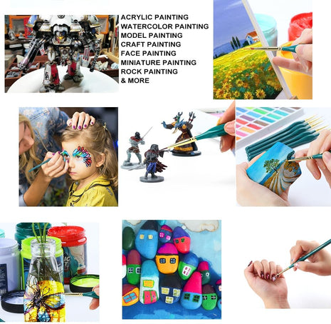 6Pcs Extra Fine Detail Brushes for Model Miniature Painting and Also Acrylic Watercolor Painting