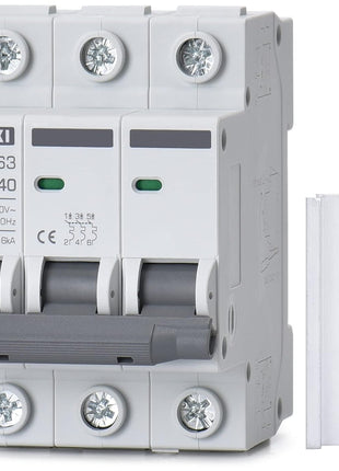 3 Pole DIN Rail Mount Circuit Breaker, 40 Amp 240V AC Miniature Circuit Breaker, Thermal Magnetic Trip AC Disconnect Switch MCB C40