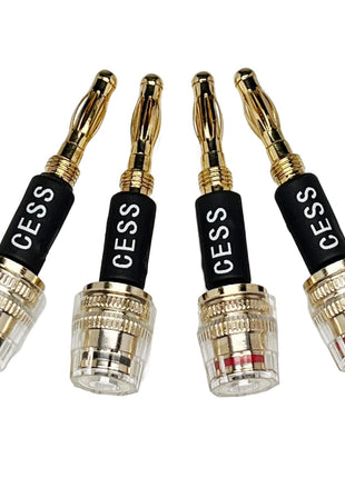 CESS-187 Banana Plug Connect to Spade Fork Plug Speaker Cable Adapter, 4 Pack
