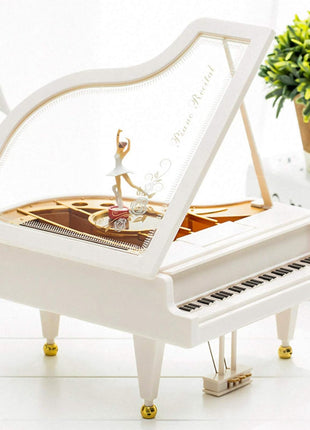 Ballerina Music Box，Piano Music Box for Women Girls White Valentine'S Day Present Mechanical Classical Ballet Girl Dancing Music Box Birthday Present