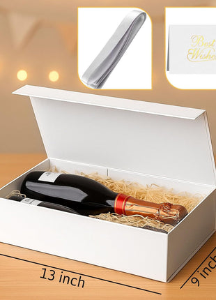 White Gift Box, 13X9X4 Inch Gift Boxes with Lids for Presents, Bridesmaid Proposal, Wedding, Birthday, Anniversary