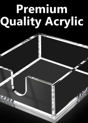 Cocktail Napkin Holder 5X5, Acrylic Cocktail Napkin Holder for Table, Clear Beverage Holder Square Rectangle for Dinner, Kitchen, Bathroom, Restaurant, Bar (Ultimate, 1 Pack)