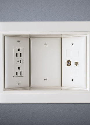 Legrand  TV3LVKITWCC2 3 Gang Recessed TV Box with Low Voltage Kit, White (1 Count)