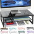 Desk Organizers and Accessories, 2-Tier Metal Monitor Stand Riser, Desk Organizer for Monitor, Office Desk Storage Organizer for Office Supplies (Black)