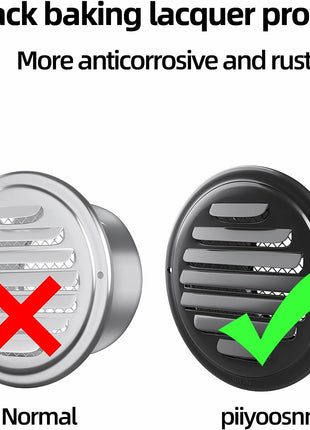 3Inch-2Pcs 304 Stainless Steel round Air Vents Cover,  Louvered Grille Cover Vent Flat Ducting Air Vent Wall Inlet with Built-In a Fly Screen Mesh for HVAC Ventilation (3Inch-2Pcs)