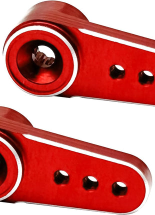4Pack Aluminum 15T Servo Horn Arms RC Mini Servo Horns Toy Car Accessories Compatible with Emax ES08MA Servo Fit for Axial SCX24 1/24 RC Crawler (Red)