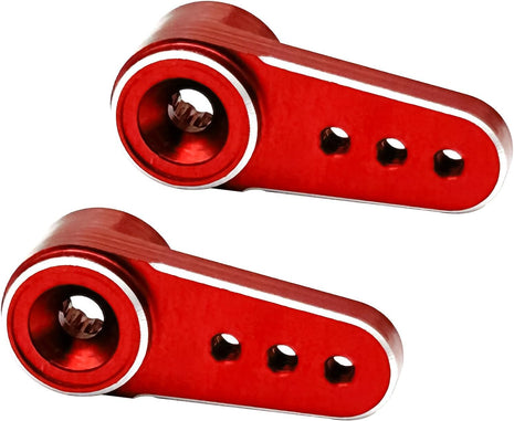 4Pack Aluminum 15T Servo Horn Arms RC Mini Servo Horns Toy Car Accessories Compatible with Emax ES08MA Servo Fit for Axial SCX24 1/24 RC Crawler (Red)