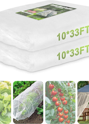 Garden Netting, 2 Pack 10X33Ft Ultra Fine Mesh Netting Pest Barrier Protection Bird Mosquito Net Plants Cover for Vegetables Fruits Flowers Crops Greenhouse Row Cover Raised Bed Patio