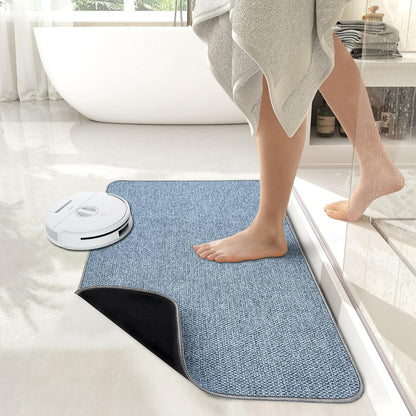 Bath Mat,Ultra Thin Bathroom Rugs,Rubber Bath Mats for Bathroom,No Slip Bath Rugs,Quick Dry,Machine Washable,Low Pile,Absorbent,Shower Outside,Sink,Home Decor Accessories.Blue,1&