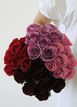 Artificial Roses Flowers for Flower Arrangement, 12 Pcs Silk Red Rose Bouquet for Home Decoration, Faux Roses for Parties and Wedding Decoration (Red, 12)