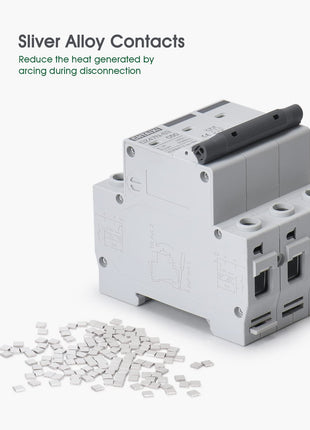 3 Pole DIN Rail Mount Circuit Breaker, 40 Amp 240V AC Miniature Circuit Breaker, Thermal Magnetic Trip AC Disconnect Switch MCB C40