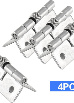 4 Pcs Spring Loaded Hinges for Cabinets, 2 Inch Length Stainless Steel Spring Hinges Self Closing