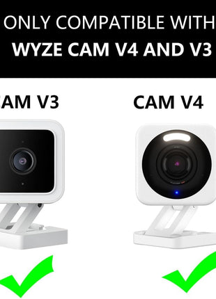 Angled Window Mount Compatible with Wyze Cam V4 Cam V3, 20 Degrees Tilt ( Up/Down/Left/Right ), through Window Use Cam V3 V4 , Turn Wyze Camera into a Window Camera for Outdoor Monitoring