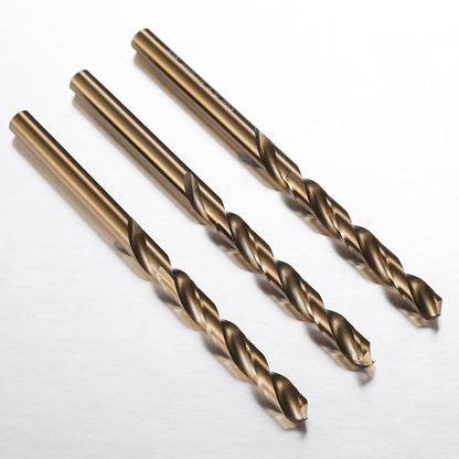 1/4" Cobalt Drill Bit(10Pcs), M35 HSS Metal Drill Bit Set Forwood, Hard Metal, Stainless Steel, Cobalt Steel M35 Jobber Length Twist Drill Bits