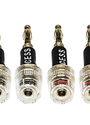 CESS-187 Banana Plug Connect to Spade Fork Plug Speaker Cable Adapter, 4 Pack