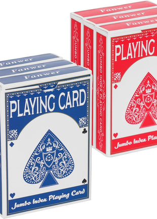 Large Print Playing Cards 6 Pack, Deck of Cards for Seniors, Vision Impaired, Low Vision Crowd, Poker Playing Cards for Blackjack, Euchre, Canasta Cards Game, Jumbo Index