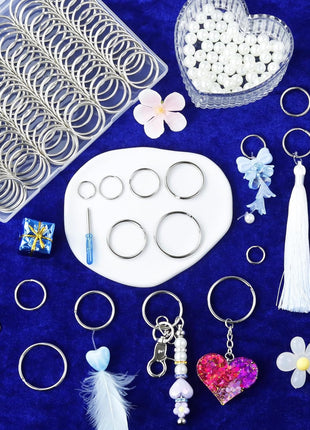 70PCS Split Key Rings,1.5" Heavy Duty Metal Keyrings,Bulk Keychain Rings,Silver Key Ring Accessories for Keychains,Crafts,Car Keys,Pet Collars and DIY Projects