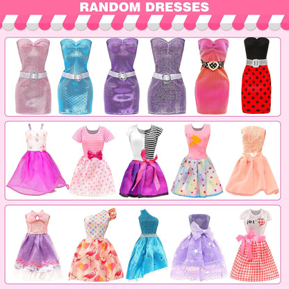 51 PCS Doll Clothes and Accessories Including Fashion Dresses, Tops and Pants Outfits, Party Dresses, Swimsuits Bikini 38 PCS Shoes Hangers and Other Accessories for 11.5 Inch Dolls