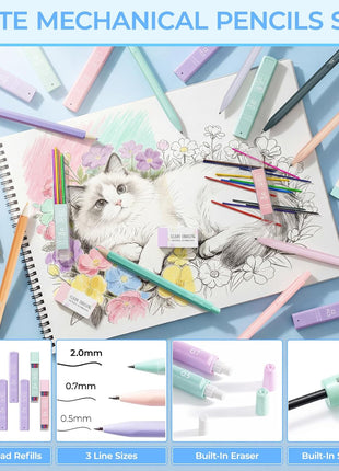 62PCS Aesthetic School Supplies with Corduroy Pencil Case, Pastel Highlighters Gel Pens Mechanical Pencils, Cute College Essentials Set (Cherry)
