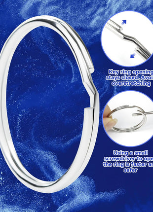 70PCS Split Key Rings,1.5" Heavy Duty Metal Keyrings,Bulk Keychain Rings,Silver Key Ring Accessories for Keychains,Crafts,Car Keys,Pet Collars and DIY Projects