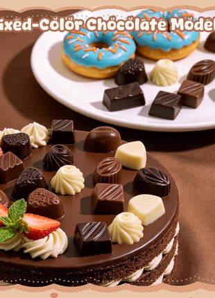 30 Pcs Fake Chocolate Artificial Food Realistic Mixed Color Chocolate Models Bulk Faux Dessert