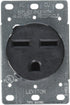 30 Amp, 250V, Nema 6-30R, 2P, 3W, Flush MTG Receptacle, Straight Blade, Industrial Grade, Groundingside Wired, Steel Strap, 5372-S00, Black
