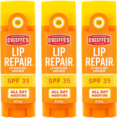 Lip Repair SPF 35 Lip Balm - Stick (3 Pack) - Sun-Safe Moisturizer for Extremely Cracked, Dry Lips
