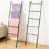 2 Pack Blanket Ladder Bathroom Metal Towel Ladder, 5 Tier Wall Leaning Towel Rack Black Blanket Holder for Living Room Laundry Room Home Decor
