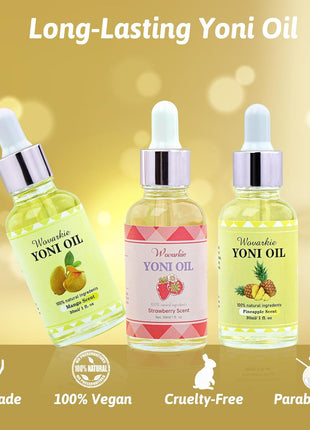 3 Packs Yoni Oil for Women, 100% Natural Feminine Oil Intimate Deodorant for Women, Eliminates Odor and Ph Balanced, Feminine Serum Made with Pure Natural Essential Oils (1 Fl Oz/30 Ml)