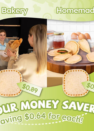 Uncrustables Sandwich Maker Sealer Cutter, Crustless Sandwich Cutter, PB&J Uncrustable Maker - Color Green, Square Shape